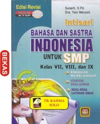 Image of Intisari Bahasa dan Sastra Indonesia untuk SMP